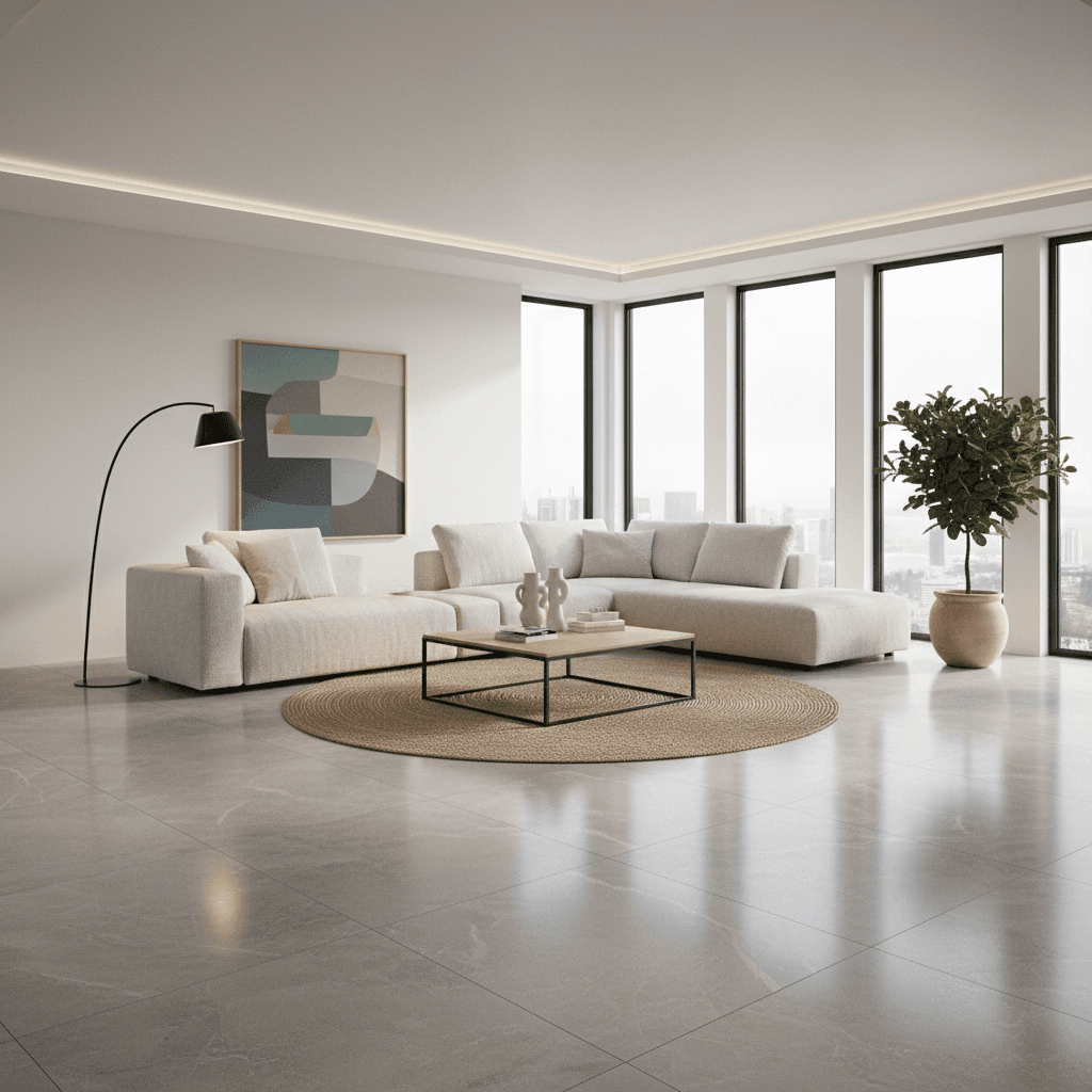 Porcelain stoneware in modern interior design